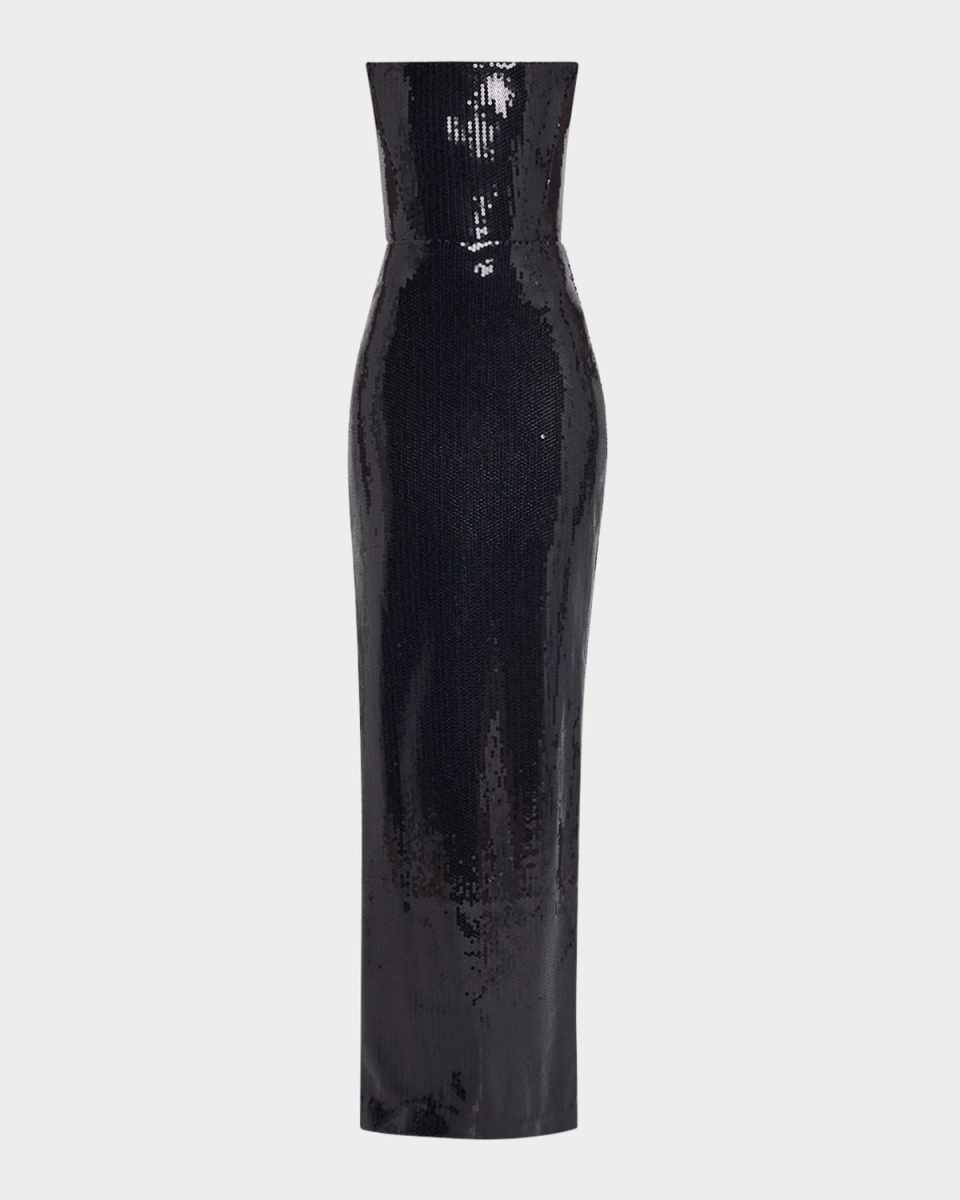 Strapless Sequin Column Gown